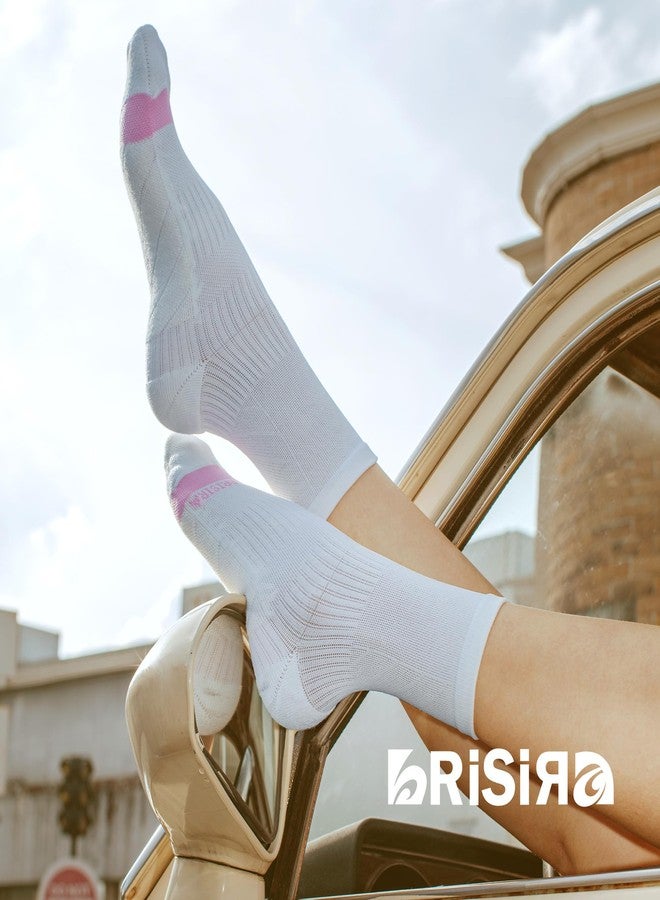 BRISIRA Coolmax Bamboo Viscose Running Compression Quarter Socks Women Moisture Wicking Anti Blister Athletic Ankle Cushion - Image 5